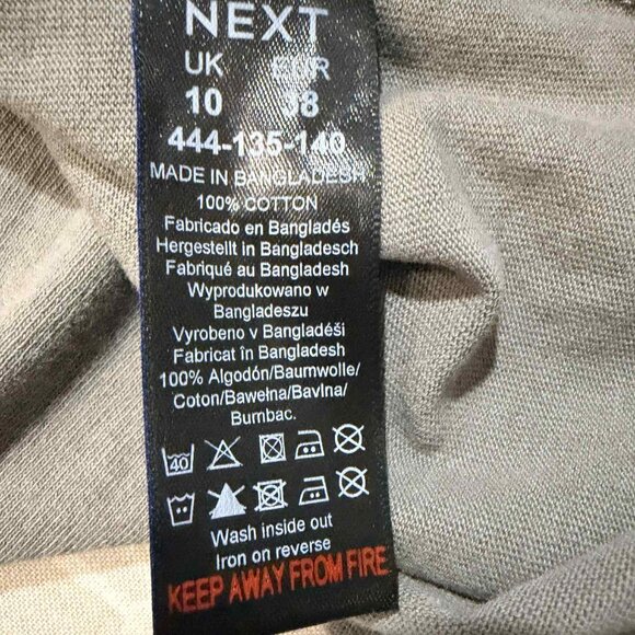 NEXT Brand Khaki Green Sparkle Sequin Stars 100% Cotton T-Shirt SIZE US 6 - Picture 5 of 10